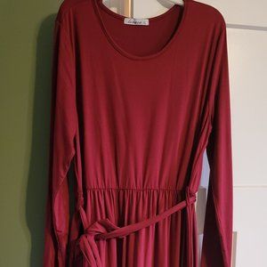 Flowy dark red dress